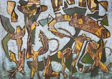 Abstrakte Serie gruen-braun